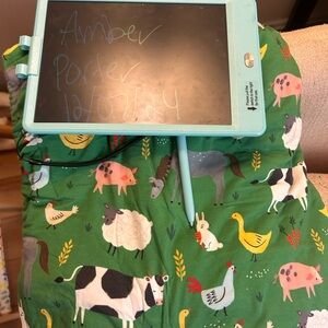 Little sleepies green farm blanket